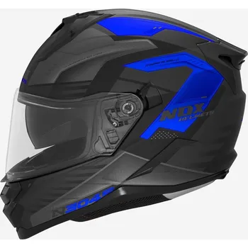 Helma na motorku přilba N304S CARVER, NOX (černá matná,modrá, vel. XL)