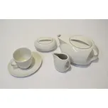 Loos čajová souprava bílý porcelán Thun 6 osob 15 dílů český porcelán Nová Role