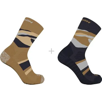 Pánské ponožky Salomon Out Alps Crew 2-Pack LC2261400 - carbon/bronze brown 45-47