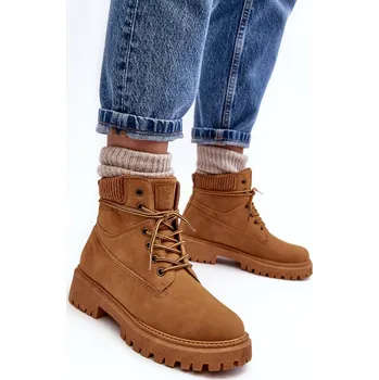 Dámské kozačky Dámské zateplené kotníkové boty Cross Jeans MM2R4012C Barva: Béžová, Velikost: 36