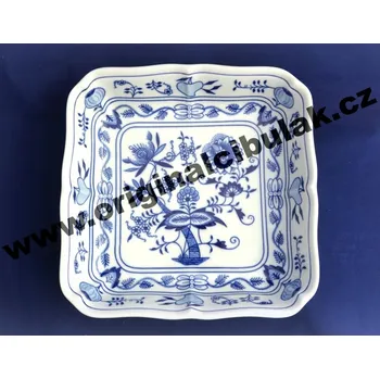 Cibulák mísa salátová čtyřhranná 24 cm originální cibulákový porcelán Dubí, cibulový vzor,