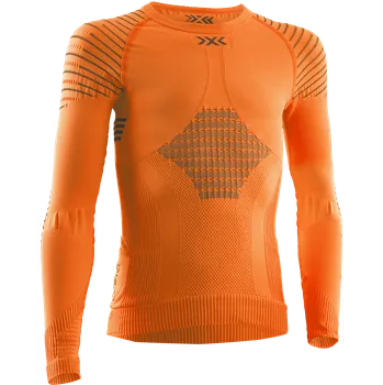 Dětské termoprádlo X-Bionic Invent 4.0 shirt round neck LG SL JR IN-YT06W19J-O021 - sunset orange 12/13