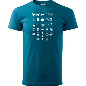 DOBRÝ TRIKO Pánské tričko s potiskem Travel Velikost: S, Barva: Petrolejová