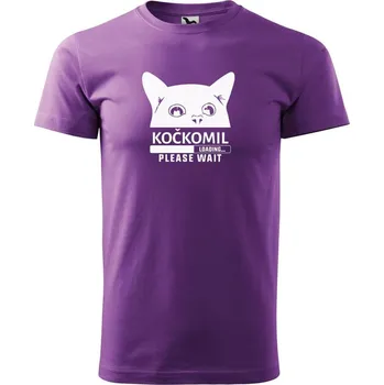 Pánské oblečení DOBRÝ TRIKO Pánské tričko s potiskem Kočkomil loading Velikost: XL, Barva: Fialová