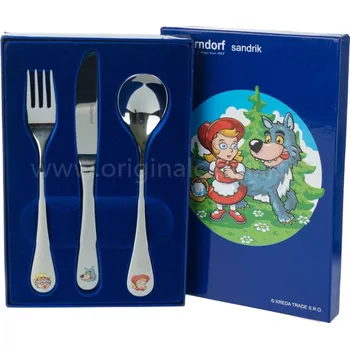 Příbor Sada dětských příborů 3ks Karkulka Berndorf Sandrik příbory nerez ocel 1 ks