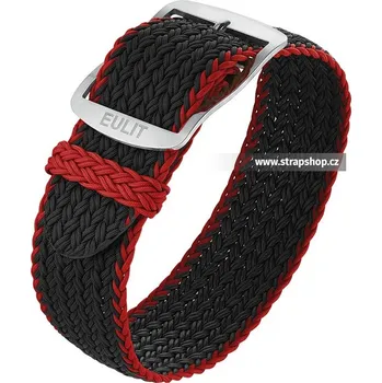 Řemínek na hodinky Řemínek k hodinkám EULIT Atlantic II černá / červená (09) 20 mm