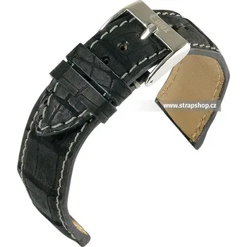 Řemínek na hodinky Řemínek k hodinkám EULUX Kaiman Nubuk černá (10) 22 mm