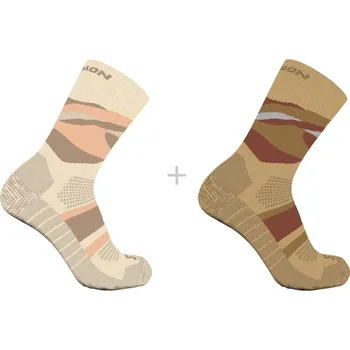 Dámské ponožky Salomon Out Alps Crew 2-Pack LC2261500 - curry/shortbread 39-41