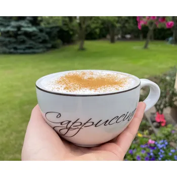 Cappuccino šálek Sonne hnědý nápis 0,28 L