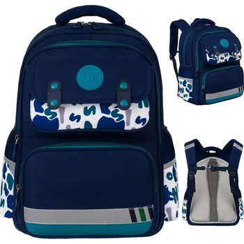 Městský batoh školní batoh z prodyšného polyesteru s hrudním popruhem Barva: zelená || námořnická modrá