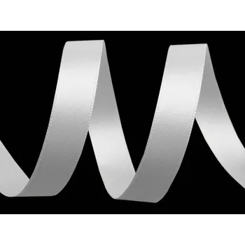 Stuha Saténová stuha oboulící 10 mm - bílá - 1 m