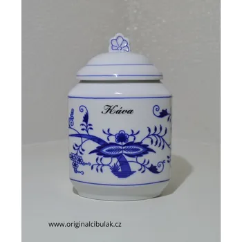 Dóza na potraviny Cibulák dóza na poživatiny s víčkem a nápisem Káva český porcelán Dubí 1.1 l