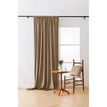 Závěs Textilomanie Velvet zatemňovací závěs světle hnědý 140 x 250 cm