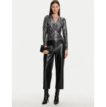 Dámské kalhoty Joseph Ribkoff Kalhoty z imitace kůže 243042 Černá Loose Fit 44