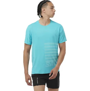 Pánské tričko Salomon Sense Aero SS Tee GFX M LC2187600 - peacock blue/white XL