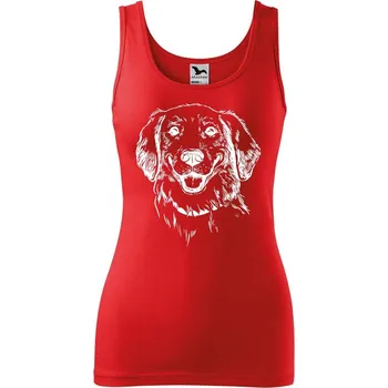 DOBRÝ TRIKO Dámské tílko s potiskem Retrívr Velikost: M, Barva: Červená