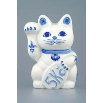 Jednorázové nádobí Cibulák Kočka zvací kasička 16 cm originální český ý porcelán Dubí 2,jakost