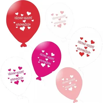 Balónek Balonky latexové 33 cm - růžovo-červený svatební mix - 1 ks