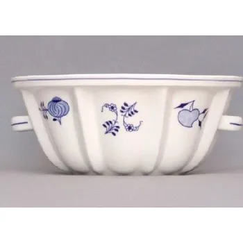 Jednorázové nádobí Cibulák Pečící forma bábovka velká 1,8 l originální cibulákový porcelán Dubí, cibulový vzor,