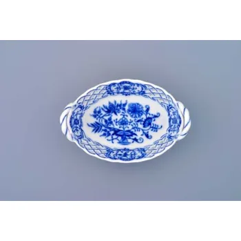 Nákupní košík Cibulák košík prolamovaný 12 cm originální cibulákový porcelán Dubí, cibulový vzor,