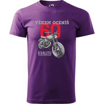 Pánské oblečení DOBRÝ TRIKO Pánské tričko s potiskem Věkem oceníš kvalitu Velikost: 2XL, Barva: Fialová