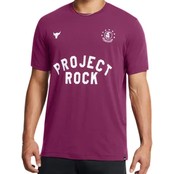Pánské tričko Under Armour UA Project Rock SS Badge Of Honor M 1386890-505 - purple XXL