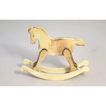 Vánoční dekorace Houpací koník dřevěný 20 x 15,5cm - natur