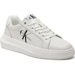 Calvin Klein Jeans Sneakersy Chunky Cupsole Laceup Mon Lth Wn YW0YW00823 Bílá 35
