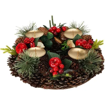 Věnec Anděl Přerov Věnec adventní z větviček s šiškami 30 cm