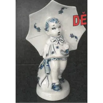 Jednorázové nádobí cibulák Děvčátko s deštníkem 16 cm originální český porcelán Dubí 2.jakost