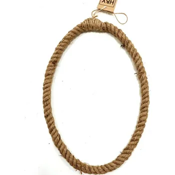 Obal na květináč Kovový kruh s jutou oválný (vajíčko) - 34 x 25 cm