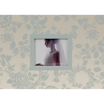 Svatební dekorace Svatební fotoalbum krémové se stříbrnými květy 24 stran zasunovací - 22x16 cm