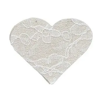 Party dekorace Srdíčka krajková bílá přízdoby - 24ks