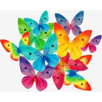 Jedlá dekorace na dort Rose Decor Oplatková dekorace na dort 87 ks barevní motýli