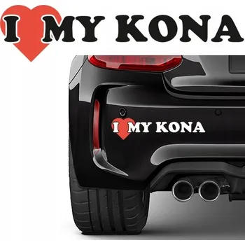 Samolepicí dekorace na vozidlo NÁLEPKA na auto I LOVE MY KONA 6x25,5 cm