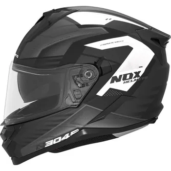 Helma na motorku přilba N304S CARVER, NOX (černá matná,bílá, vel. XL)