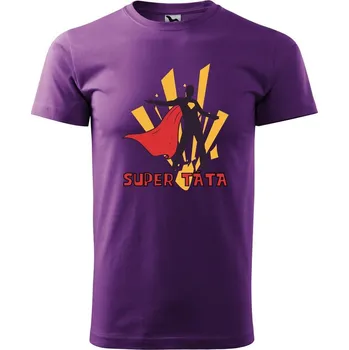 Pánské tričko DOBRÝ TRIKO Pánské tričko s potiskem Super táta Velikost: M, Barva: Fialová