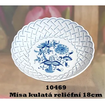 Jednorázové nádobí Cibulák Mísa kulatá reliefní 18 cm český porcelán Dubí 2.jakost