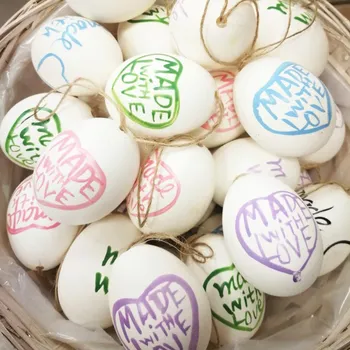 Velikonoční dekorace Vajíčko závěs - made with LOVE zelená - 1 ks