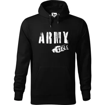 Pánská mikina DOBRÝ TRIKO Pánská mikina s potiskem ARMY style Velikost pánské mikiny: 4XL, Barva: Černá