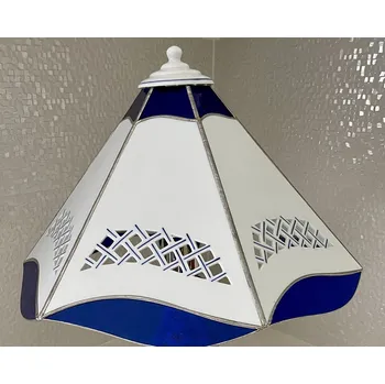 Svícen Cibulák Stínítko vitráž prolamované 6 stěn 35 cm originální český porcelán Dubí