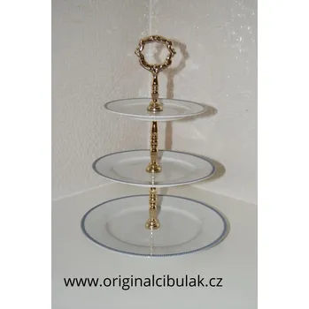 etažér Opál krajka modrá Thun český porcelán