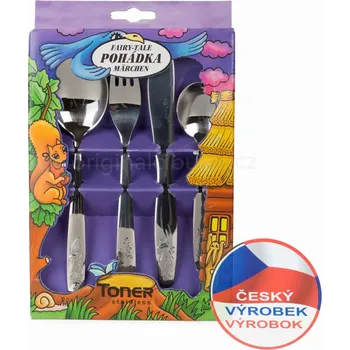 Příbor Příbory TONER Baby dětské jídelní sada 4 ks pro 1 osobu nerez 6008