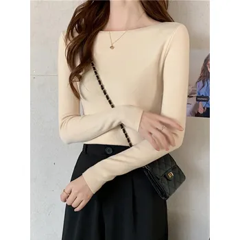 Dámský svetr Tenký svetřík s lodičkovým výstřihem Barva: Béžová, Velikost: ONE SIZE