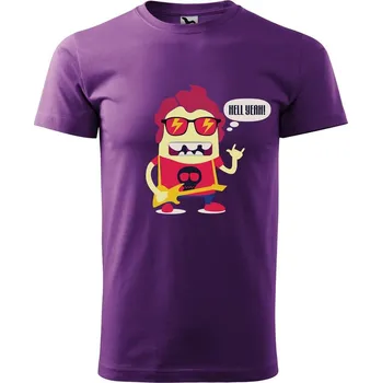 Pánské oblečení DOBRÝ TRIKO Pánské tričko s potiskem Rockstar Velikost: M, Barva: Fialová