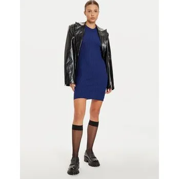 Dámské šaty Pieces Úpletové šaty Crista 17115048 Modrá Slim Fit XXL