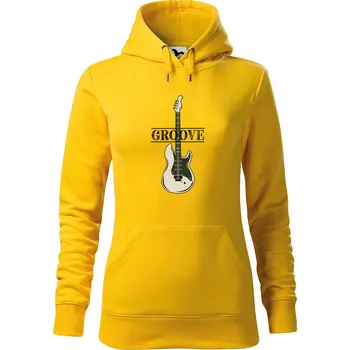 Dámská mikina DOBRÝ TRIKO Dámská mikina s potiskem Baskytara Velikost dámské mikiny: M, Barva: Žlutá