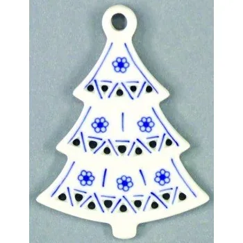 Vánoce Cibulák Vánoční ozdoba stromeček prolamovaný 8,5 cm originální cibulákový porcelán Dubí, cibulový vzor,