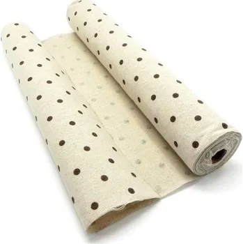 Svatební dekorace Jutová šerpa natural - s hnědými puntíky - 2 m