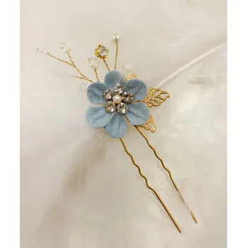 Ozdoba do vlasů Vlásenka svatební Elena dusty blue - 1 ks